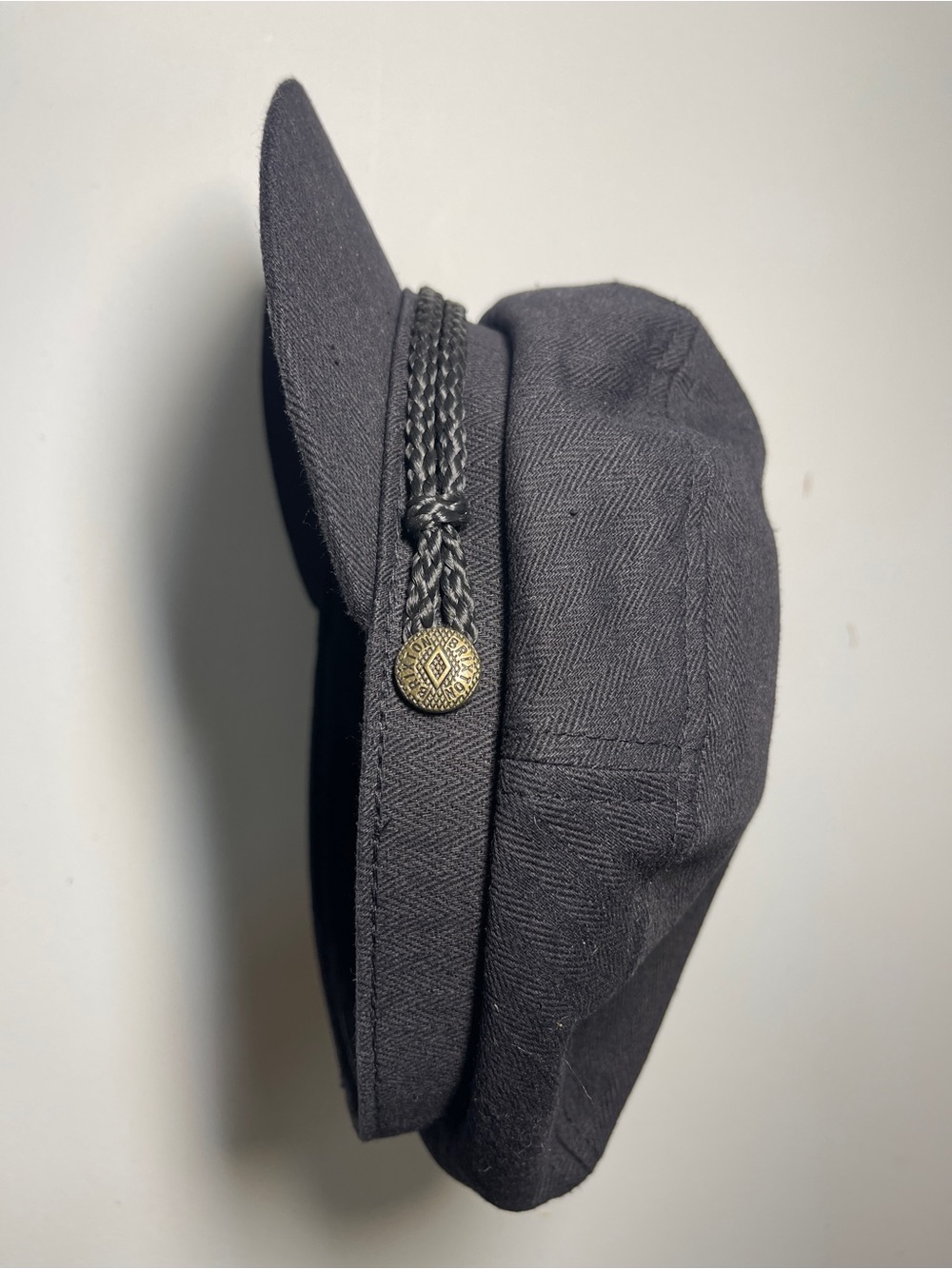 Brixton Black Herringbone Cadet Cap with Blue Lining